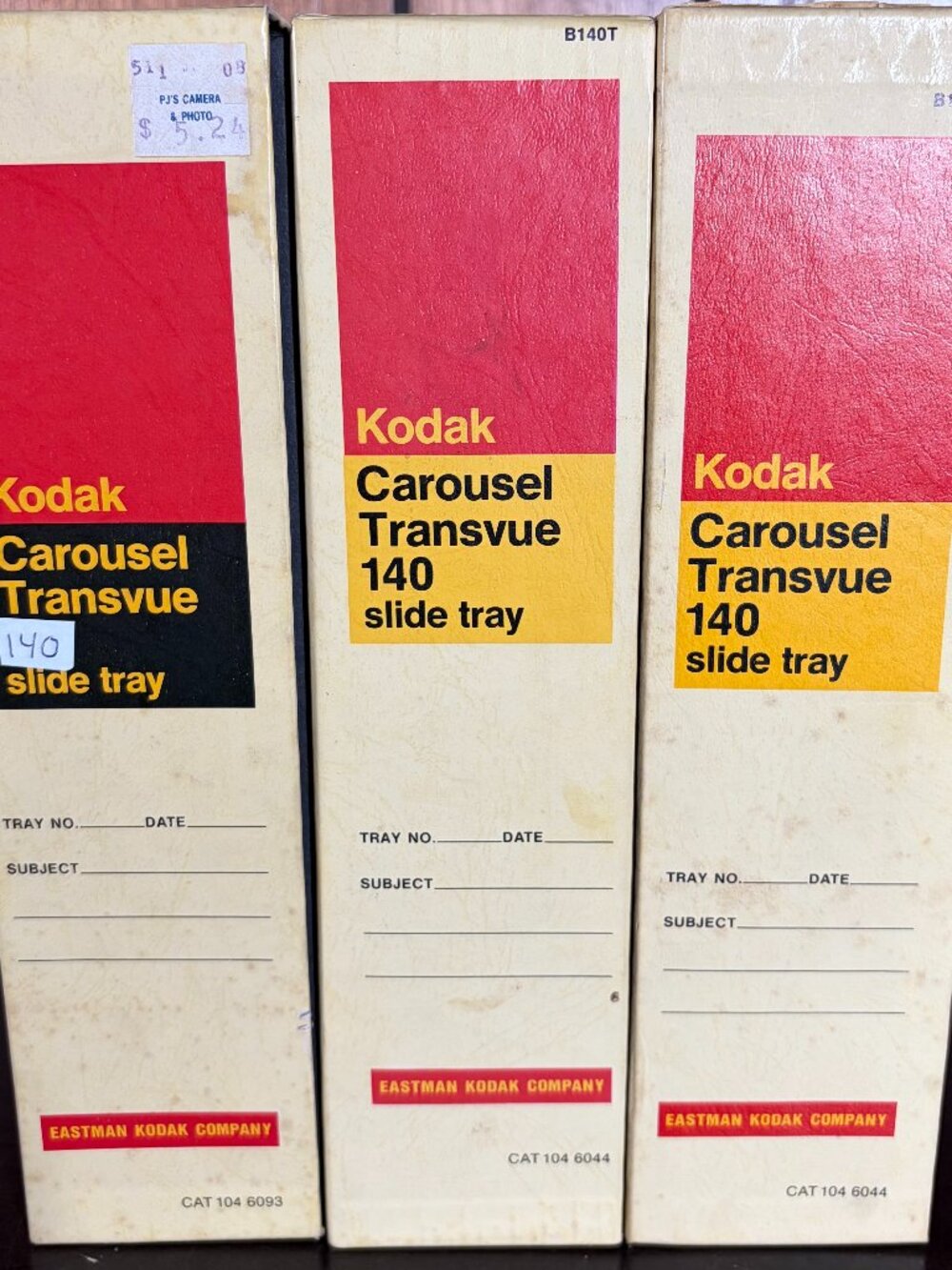 Vintage Kodak Carousel Transvue 140 Slide Trays w/ Original Boxes Lot of 3